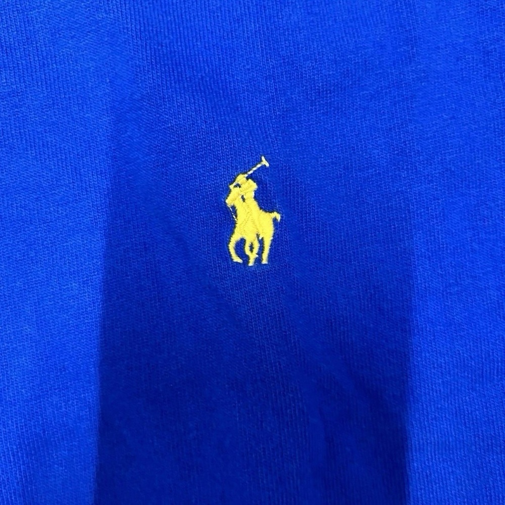 Polo Ralph Lauren Blue Thick Cotton Classic Fit T Shirt Size Large - Picture 2 of 3